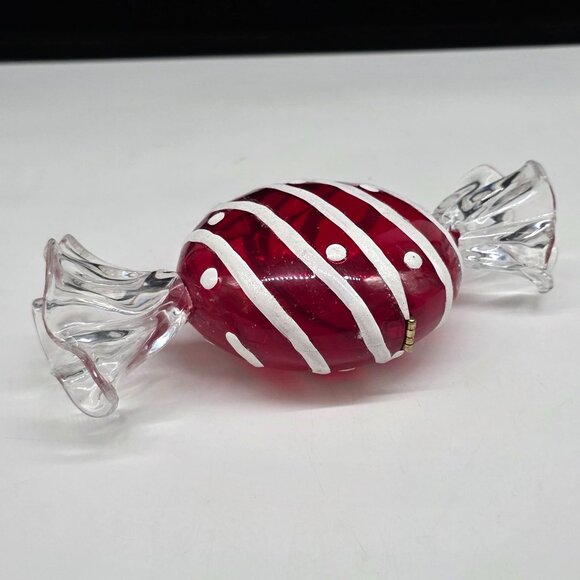 Red & White Striped Acrylic Candy Container Figurine Decorative Piece - Picture 2 of 6
